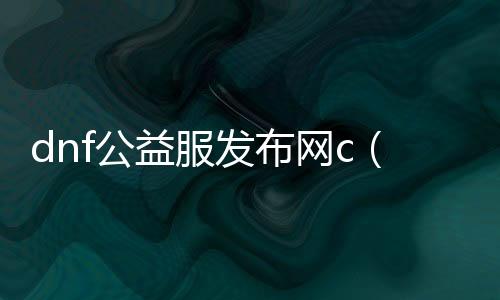 dnf公益服发布网c（dnf公益服发布网cdkey破解）